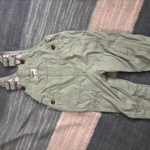 OshKosh B'gosh Sage Overalls with Floral Accents